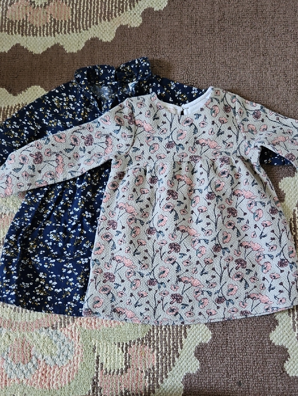 Zara Pink Floral & Navy Floral Girls' Dresses